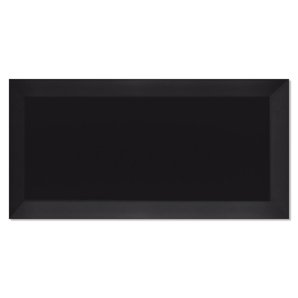 Veggflis Metro Fasat Svart Blank 8x15 cm